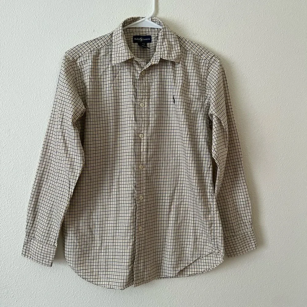 Ralph Lauren Boy’s Plaid Botton Down Shirt sz 14-16 Y